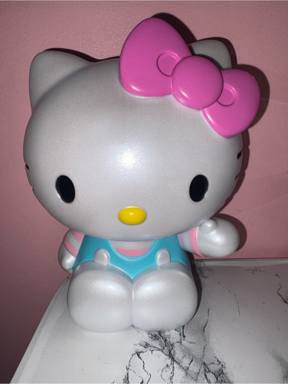 Hello Kitty-Inspired Pink Bow Silver Figure Bank